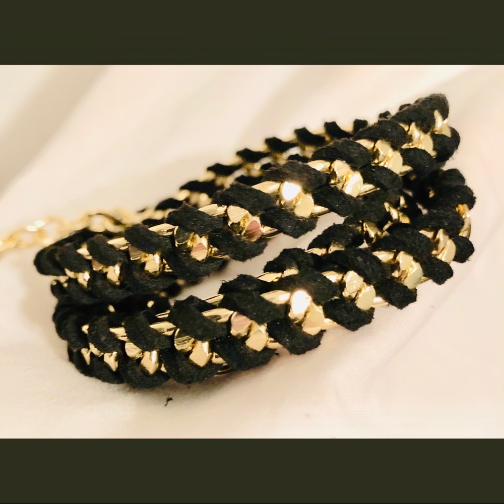 Convertible gold and black belt,necklace,bracelet
